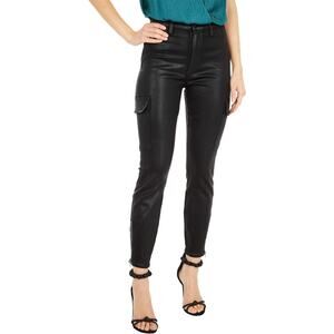 $175 7 For All Mankind Women's Skinny Black Coated Cargo Pants - 27